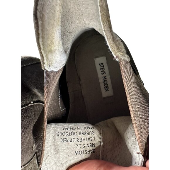 Steve Madden Barstow Mens Size 12 m Brown Leather Slip On Ankle Chelsea Boots - Picture 9 of 9